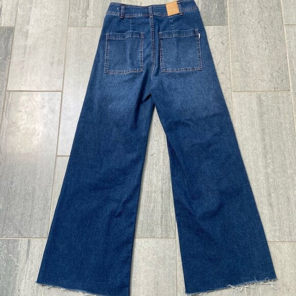 Articles of Society Carine High Rise Wide Leg Relaxed Fit Raw Hem Jeans Size 26 - Picture 7 of 13
